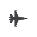 Military aircraft icon , plane solid logo illustration, je