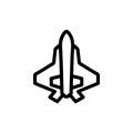 Military aircraft icon vector. Isolated contour symbol illustration Royalty Free Stock Photo