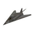 Military aircraft set. F-117 Nighthawk,spy airplane, vector illustrations set isolated. Army flying machine. For