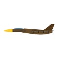 Military aircraft side view vector icon aviation fighter jet. War plane isolated bomber force. Cartoon navy warfare machine