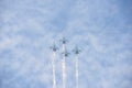 Aircrafts in the sky on the aviashow Royalty Free Stock Photo