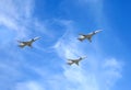 Military aircrafts TU-22M3. Supersonic bombers in flight Royalty Free Stock Photo