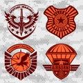 Military airforce patch set - armed forces badges and labels logo Royalty Free Stock Photo