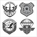 Military airforce patch set - armed forces badges and labels logo Royalty Free Stock Photo