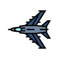 military airplane aircraft color icon vector illustration Royalty Free Stock Photo