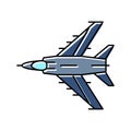 military airplane aircraft color icon vector illustration Royalty Free Stock Photo