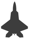 Military airplane silhouette. Air bomber plane icon