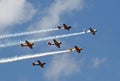 Military airplanes doing a demonstration at Sun n Fun Royalty Free Stock Photo