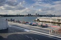 Military airplanes and helicopters displayed on the USS Intrepid Museum desk. New York City. USA Royalty Free Stock Photo