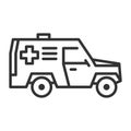 Military ambulance icon. Medicine truck sign. Flat style vector illustration isolated on white background Royalty Free Stock Photo