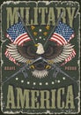 Military America poster colorful vintage