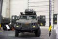 Military armored car of Ukrainian production at the exhibition