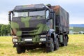 Armored truck from german army stands on a field