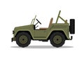 Military army car jeep vehicle. Humvee vector hummer cartoon flat safari oddroad truck illustration Royalty Free Stock Photo