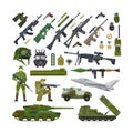 Military army flat icons