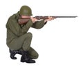 Military Army Soldier Shooting Rifle Gun, Isolated