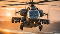 Military attack helicopters in action