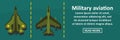 Military aviation banner horizontal concept Royalty Free Stock Photo