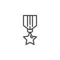 Military award medal line icon