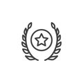 Military award star line icon