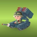 The military babies. Art illustration