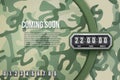 Military Background Coming Soon and countdown timer. Royalty Free Stock Photo