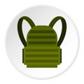 Military backpack icon circle