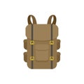 Military backpack icon, flat style