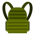 Military backpack icon, flat style Royalty Free Stock Photo