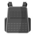 Military backpack icon, gray monochrome style