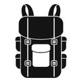 Military backpack icon, simple style