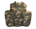 Military backpack on white. Clipping path Royalty Free Stock Photo