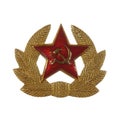 Military badge from the former Soviet Union Isolated on white ba