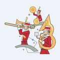 Military band line style, Vector illustration Royalty Free Stock Photo