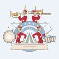Military band line style, Vector illustration