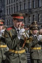 A military band at the parade Royalty Free Stock Photo
