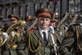 A military band at the parade Royalty Free Stock Photo