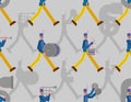 Military band pattern seamless. Soldiers with musical instruments. enlisted man and drum and trombone