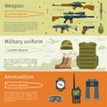 Military banners or army backgrounds set vector Royalty Free Stock Photo