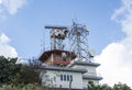 Military base with aerials located at the mountain