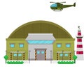 Military base camp flat design illustration