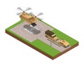 Military Base Isometric Composition Royalty Free Stock Photo