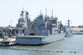 Military Base Navy Ships in Norfolk Royalty Free Stock Photo