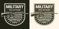 Military battalion vintage logotype monochrome