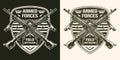 Military battalion vintage logotype monochrome
