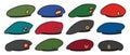 Military beret isolated color set icon. Vector illustration army cap on white background.Color set icon military beret Royalty Free Stock Photo