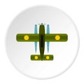 Military biplane icon circle Royalty Free Stock Photo