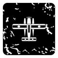 Military biplane icon, grunge style Royalty Free Stock Photo