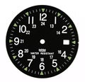 Military black clock dial Royalty Free Stock Photo