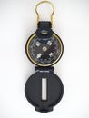 Military black compass isolated on white Royalty Free Stock Photo